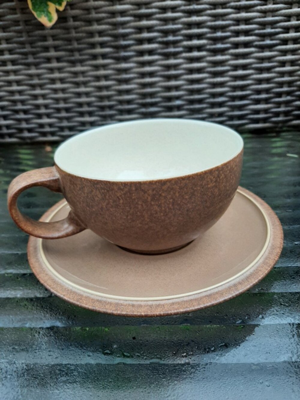 Denby Energy Breakfast Cup and Saucer Cinnamon